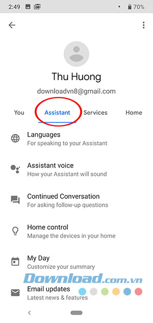 Cài đặt ngôn ngữ