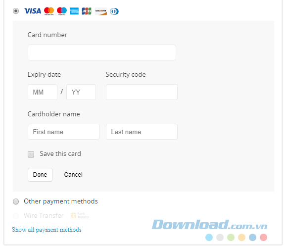 Thông tin thanh toán