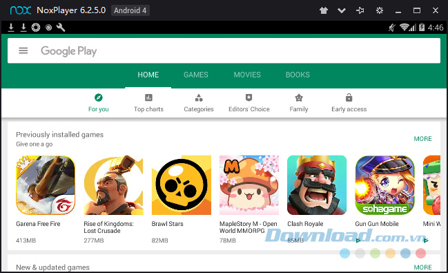 Tìm kiếm game trong Play Store