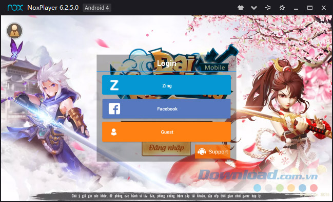 Đăng nhập tài khoản game Đại Kiếm Vương VNG