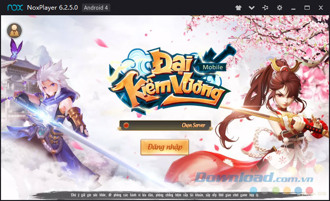 Chọn server chơi Đại Kiếm Vương