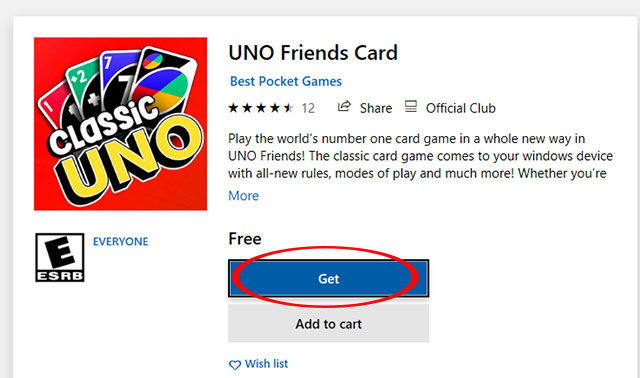 Nhấn chọn Get để nhận game và cài đặt