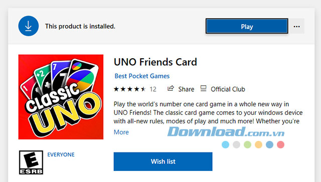 Bắt đầu chơi game bài UNO