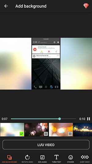 Thêm sticker và lưu video
