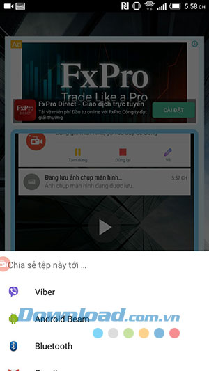 Chia sẻ video đã quay lên Facebook