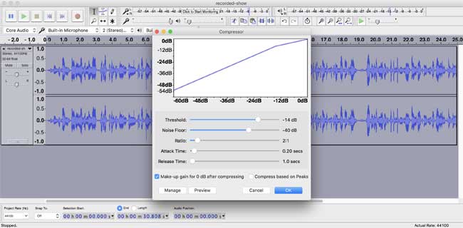 Audacity nén âm thanh hiệu quả