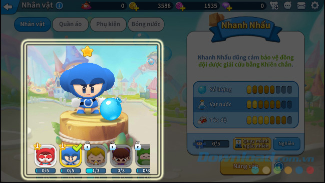 Chọn nhân vật cần đổi 