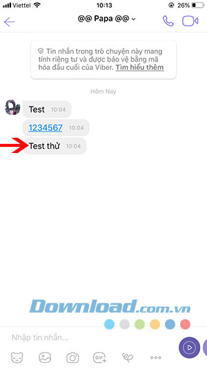 Trả lời tin nhắn nhanh Viber trên điện thoại