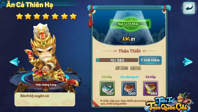 Ăn nhiều món ăn theo sở thích để nâng cao thể lực tướng