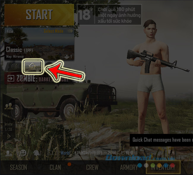 Giao diện chính của game 