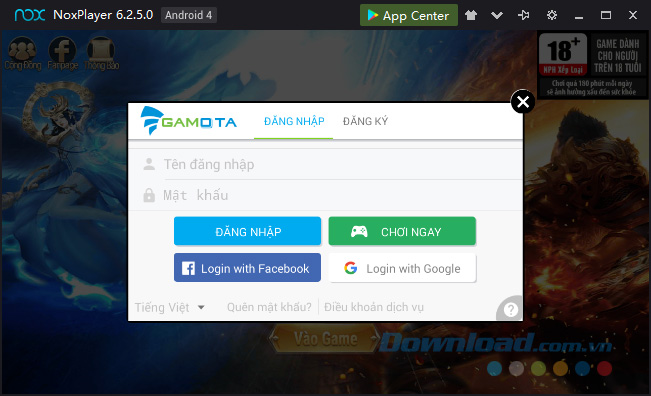 Đăng nhập tài khoản chơi Thần Khúc Mobile