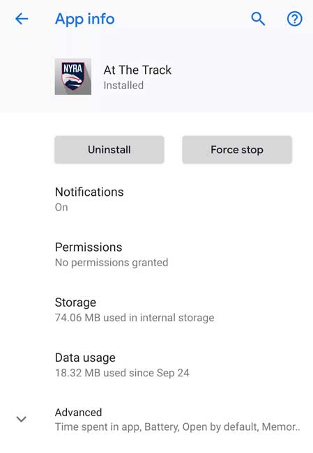 Thông tin trên ứng dụng 