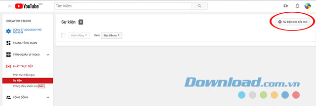 Tạo phát trực tiếp mới theo kiểu cũ