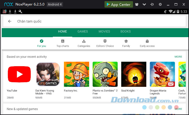 Tìm kiếm game trong CH Play