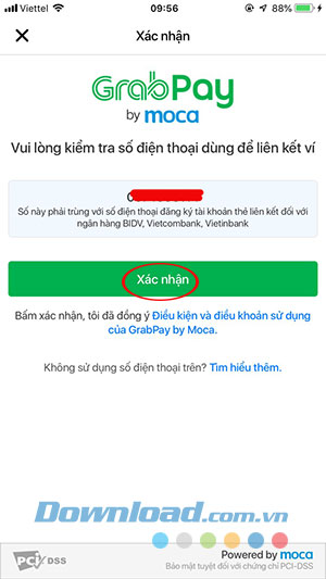 Xác nhận số điện thoại đăng ký