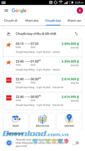 Các chuyến bay đi tốt nhất