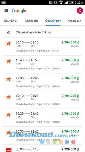 Chuyến bay chiều đi khác