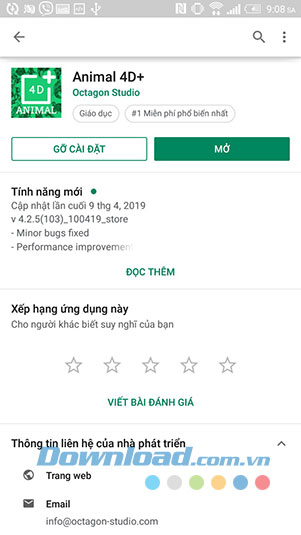 Cài đặt ứng dụng Animal 4D