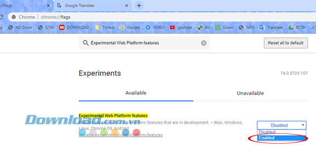 Kích hoạt tính năng mới