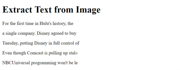 Chữ sau khi được trích xuất trên Google Chrome