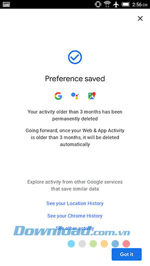 Xác nhận và hoàn tất xóa dữ liệu