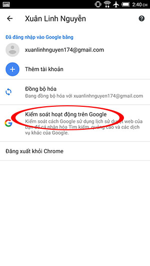 Kiểm tra hoạt động tài khoản Google