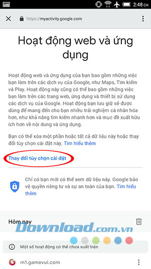 Quản lý các hoạt động trên Google