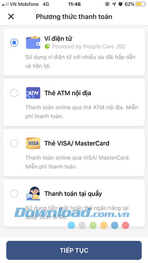 Lựa chọn hình thức thanh toán