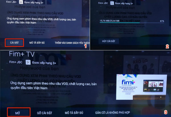 Cài đặt ứng dụng Fim+ cho thiết bị Smart Tivi