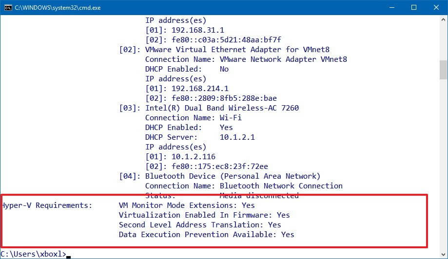Thông tin hệ thống ảo hóa trên Windows 10