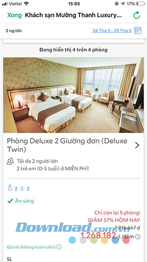 Chi tiết về khách sạn đã chọn