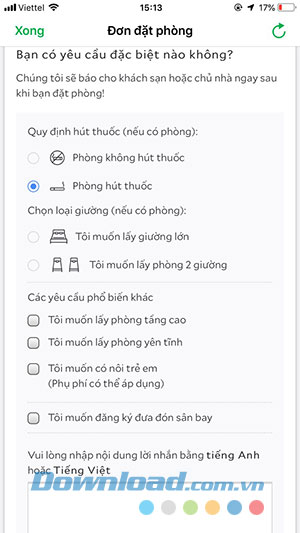 Điều khoản và các yêu cầu về đặt phòng