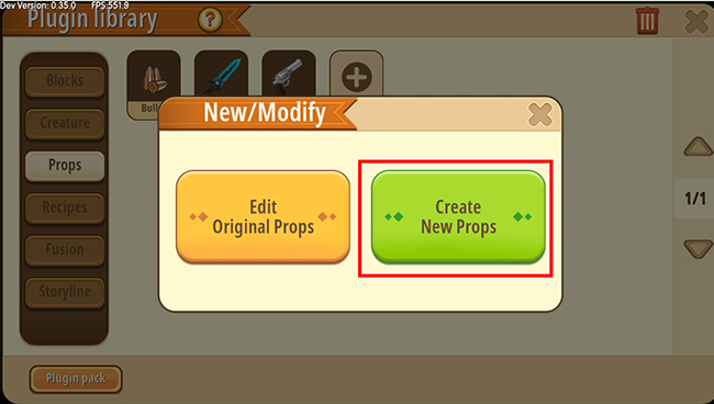 Chọn chế tạo đạo cụ mới