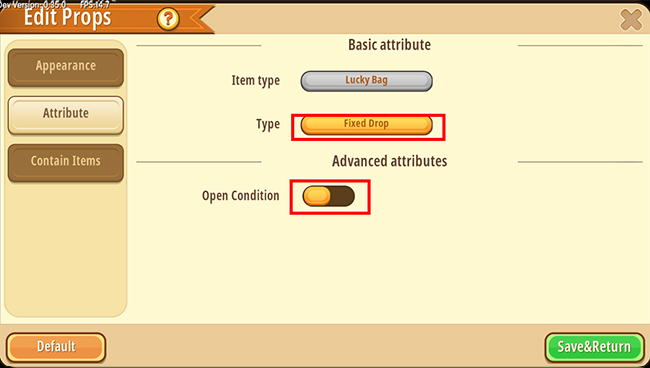 Thuộc tính  của túi may mắn trong Mini World: Block Art