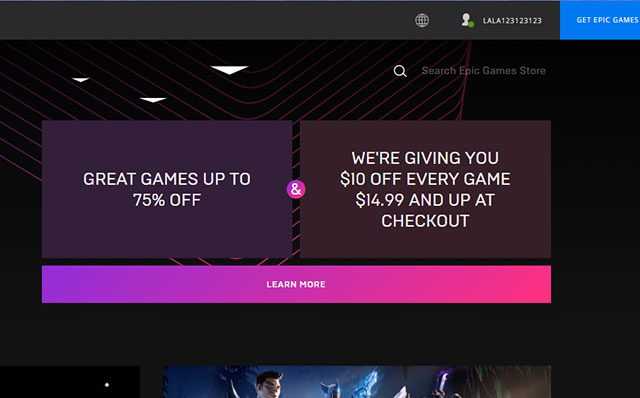 Đăng nhập tài khoản chơi game trên Epic Games Stores