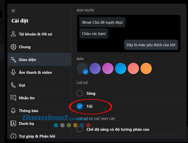 Chế độ nền tối bảo vệ mắt