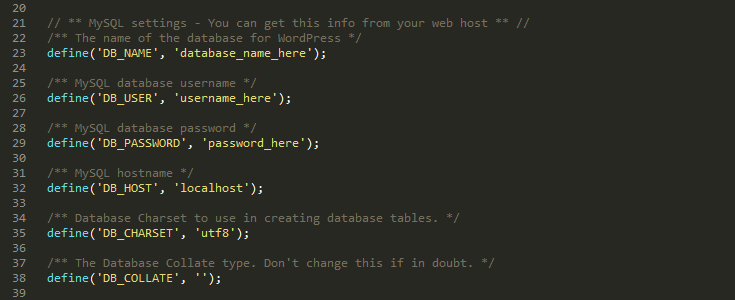 Cấu hình cơ sở dữ liệu