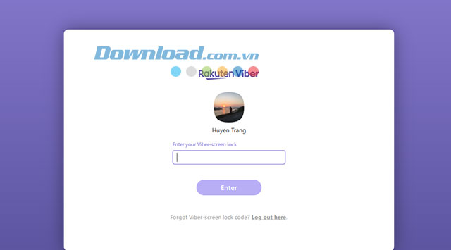 Khóa màn hình Viber trên máy tính