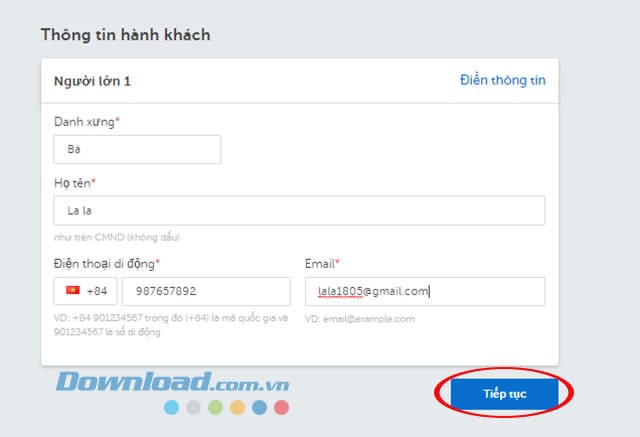 Thông tin khách hàng sử dụng vé tham quan