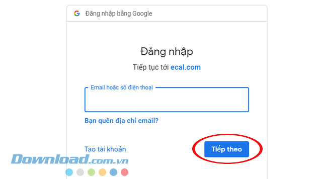 Đăng nhập tài khoản Google