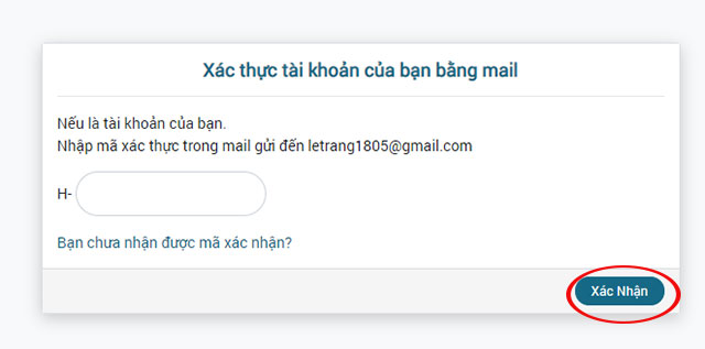 Nhập mã xác nhận đăng ký tài khoản Hahalolo