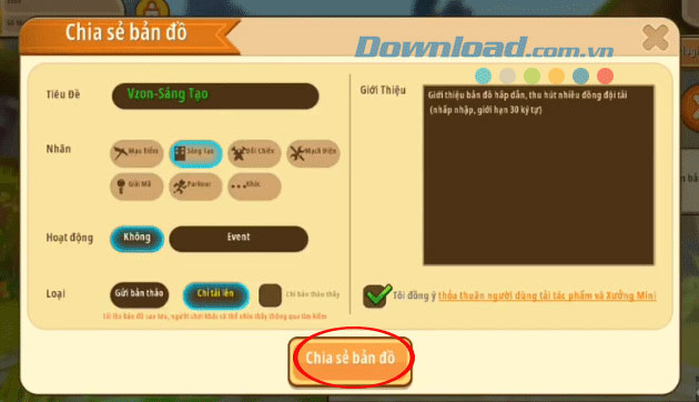 Hoàn tất chia sẻ bản đồ