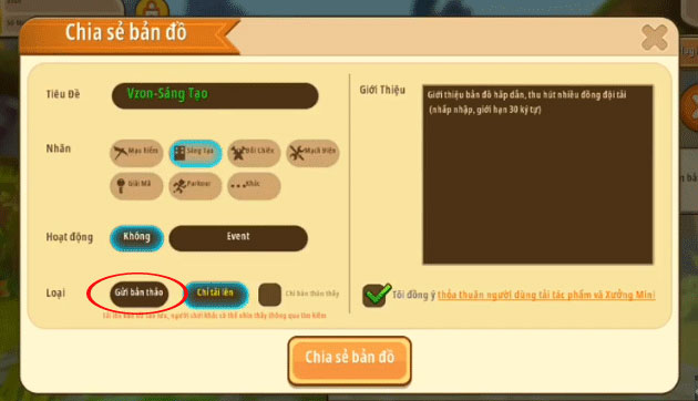 Chia sẻ bản đồ lên nhóm riêng