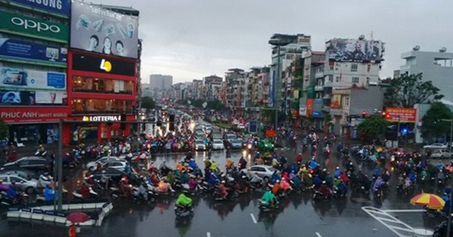 Tả cảnh đường phố khi trời mưa