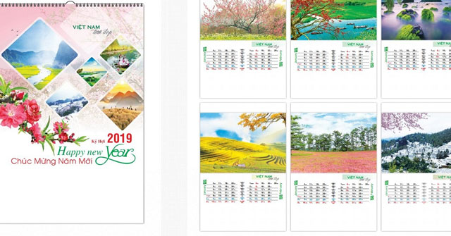 Tả tấm lịch treo tường trong nhà em