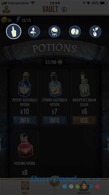 Danh mục các vật phẩm có trong Vault