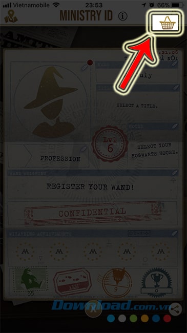 Chọn vào biểu tượng Vault