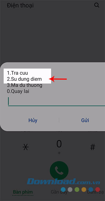 Nhấn chọn Tra cứu hoặc Sử dụng điểm 