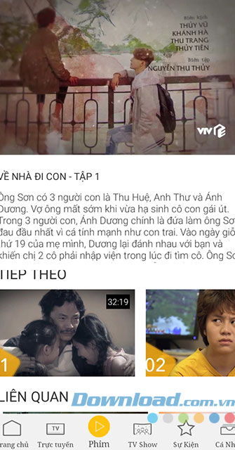 Nhấn vào và chọn tập