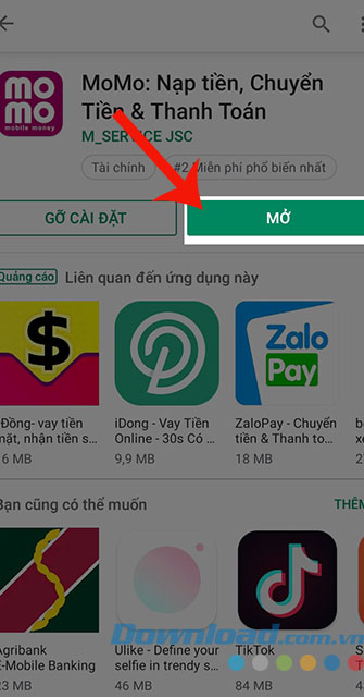 Bấm vào Mở